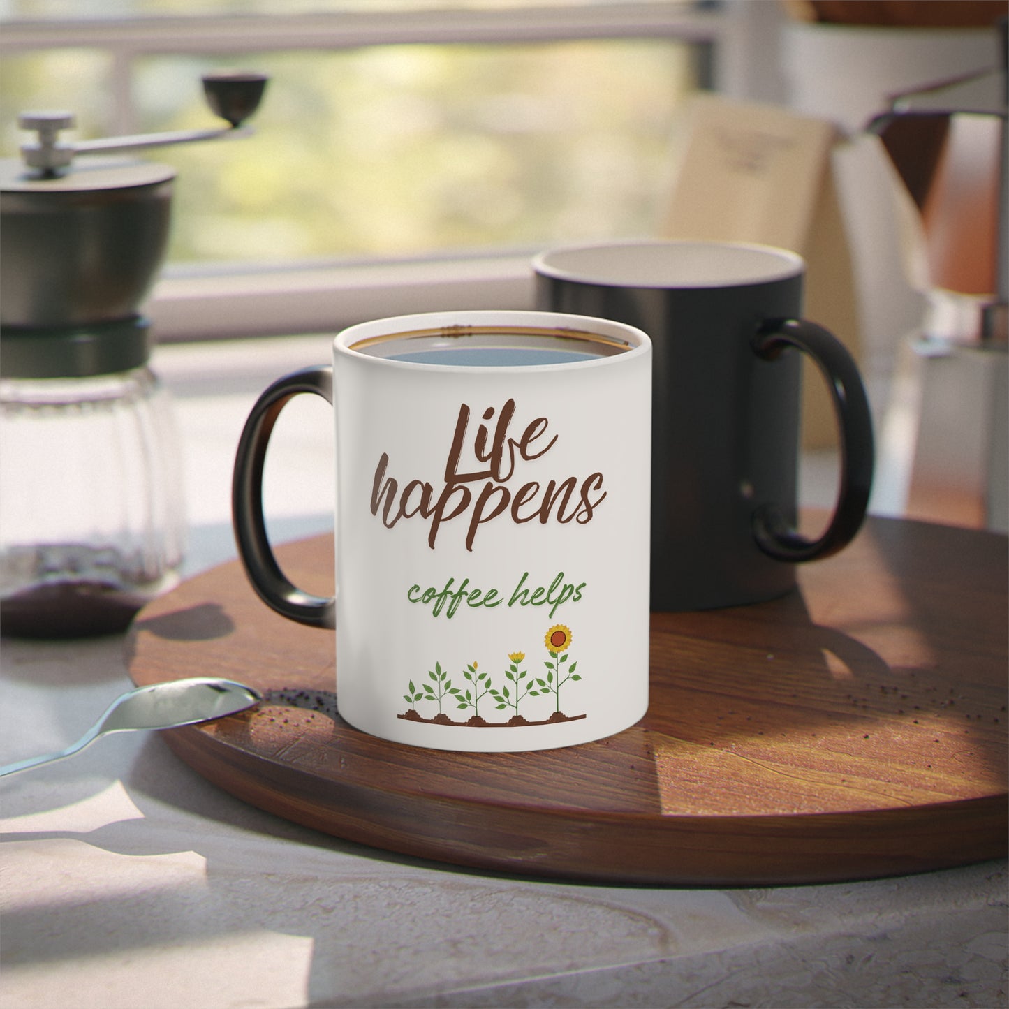 Magic in Every Sip: The Life Happens, Coffee Helps Transforming Mug